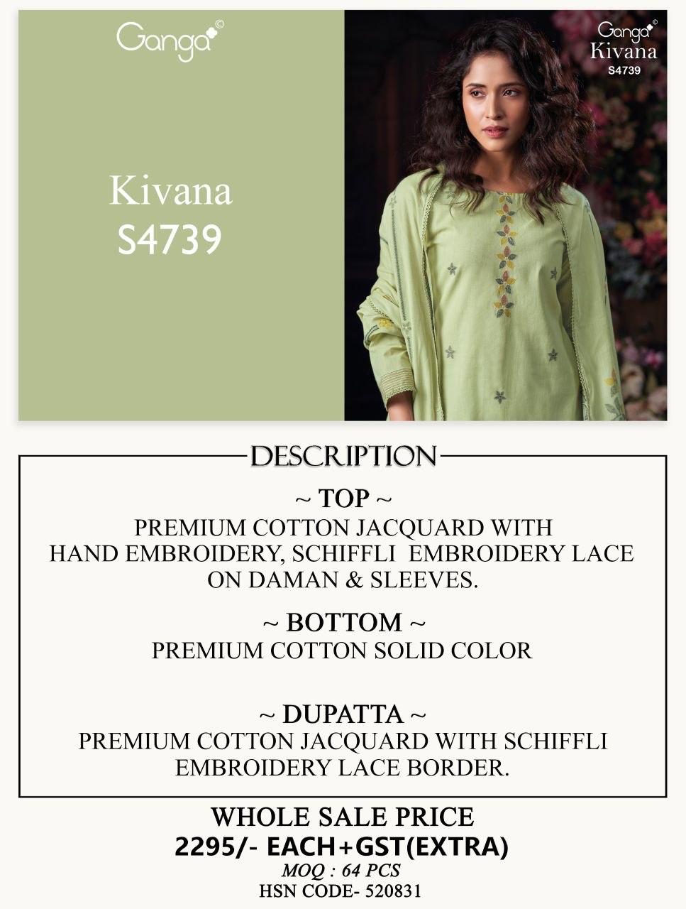 Kivana 4739 Ganga Cotton Jacquard Plazzo Style Suits Manufacturer Gujarat