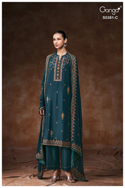 Kivara S5381 Ganga Wool Pashmina Suits Wholesale Rate