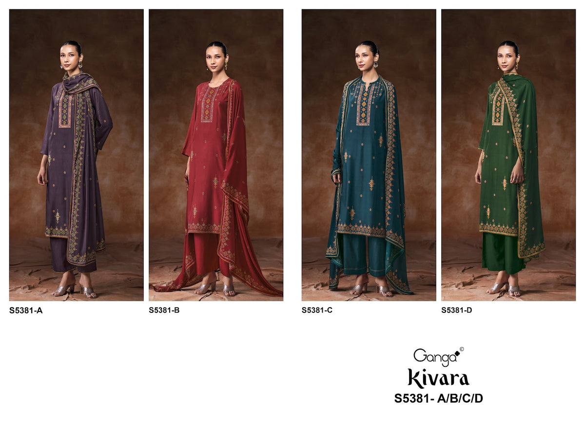 Kivara S5381 Ganga Wool Pashmina Suits Wholesale Rate