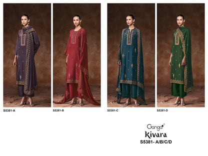 Kivara S5381 Ganga Wool Pashmina Suits Wholesale Rate