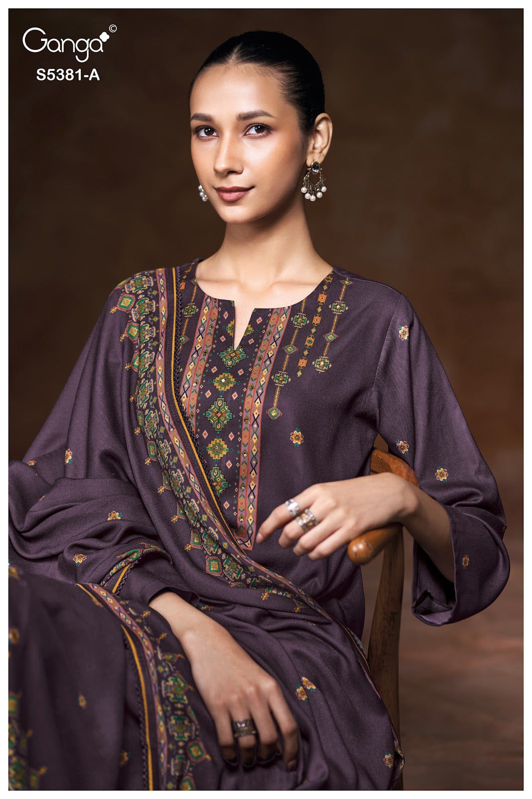 Kivara S5381 Ganga Wool Pashmina Suits Wholesale Rate