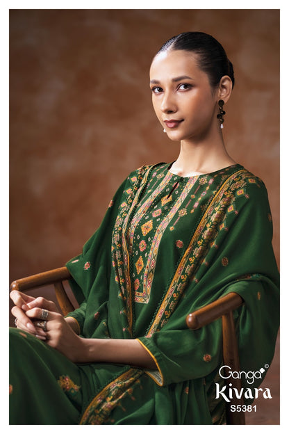 Kivara S5381 Ganga Wool Pashmina Suits Wholesale Rate