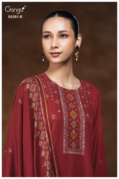 Kivara S5381 Ganga Wool Pashmina Suits Wholesale Rate