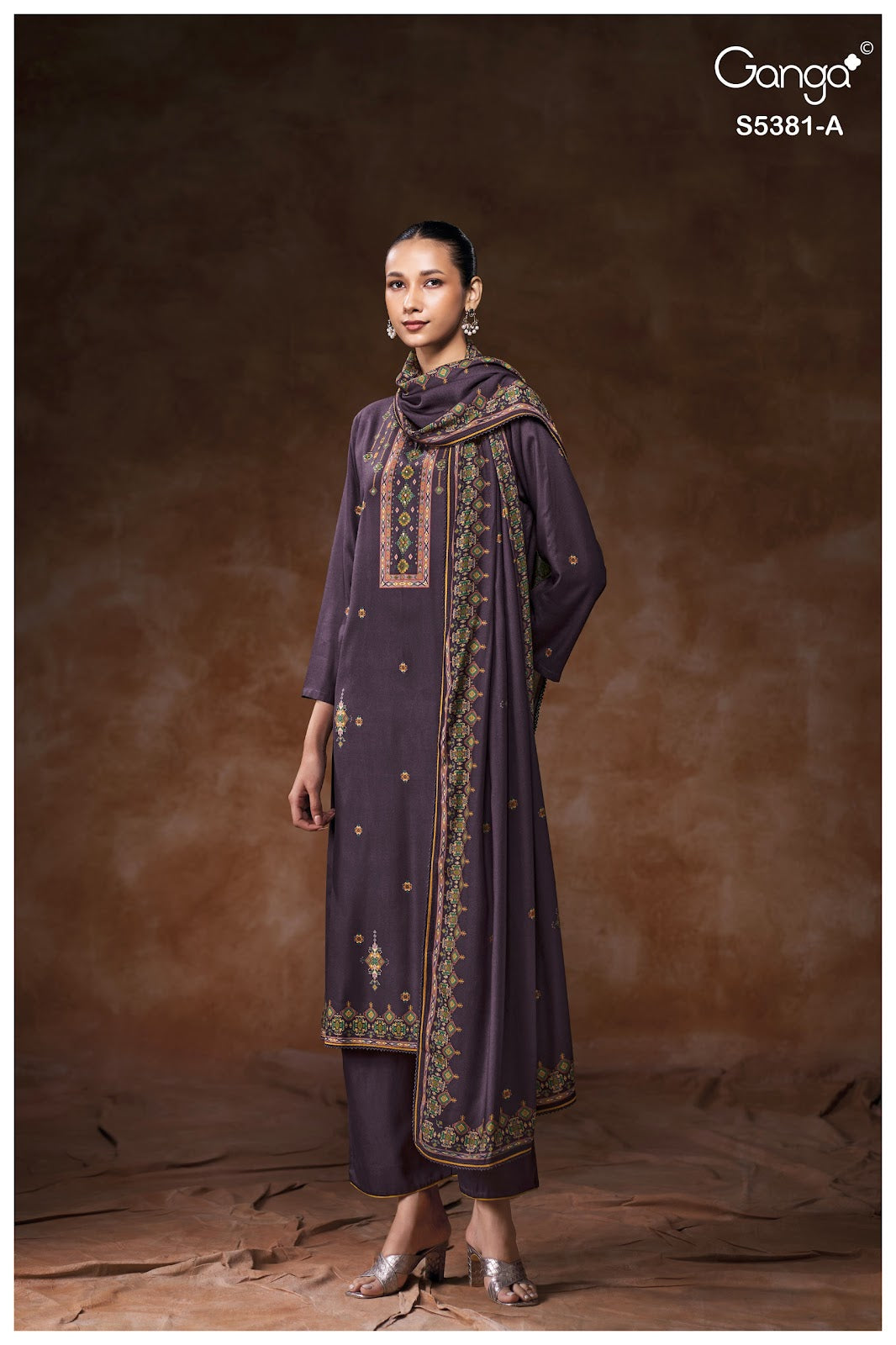 Kivara S5381 Ganga Wool Pashmina Suits Wholesale Rate