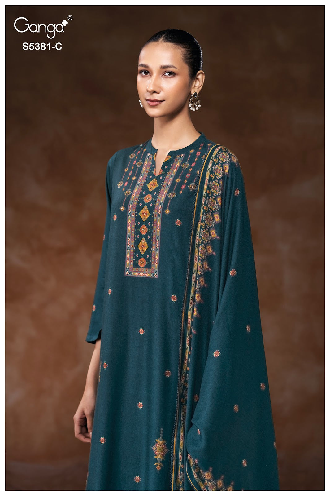 Kivara S5381 Ganga Wool Pashmina Suits Wholesale Rate
