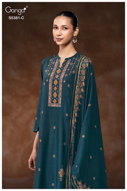 Kivara S5381 Ganga Wool Pashmina Suits Wholesale Rate