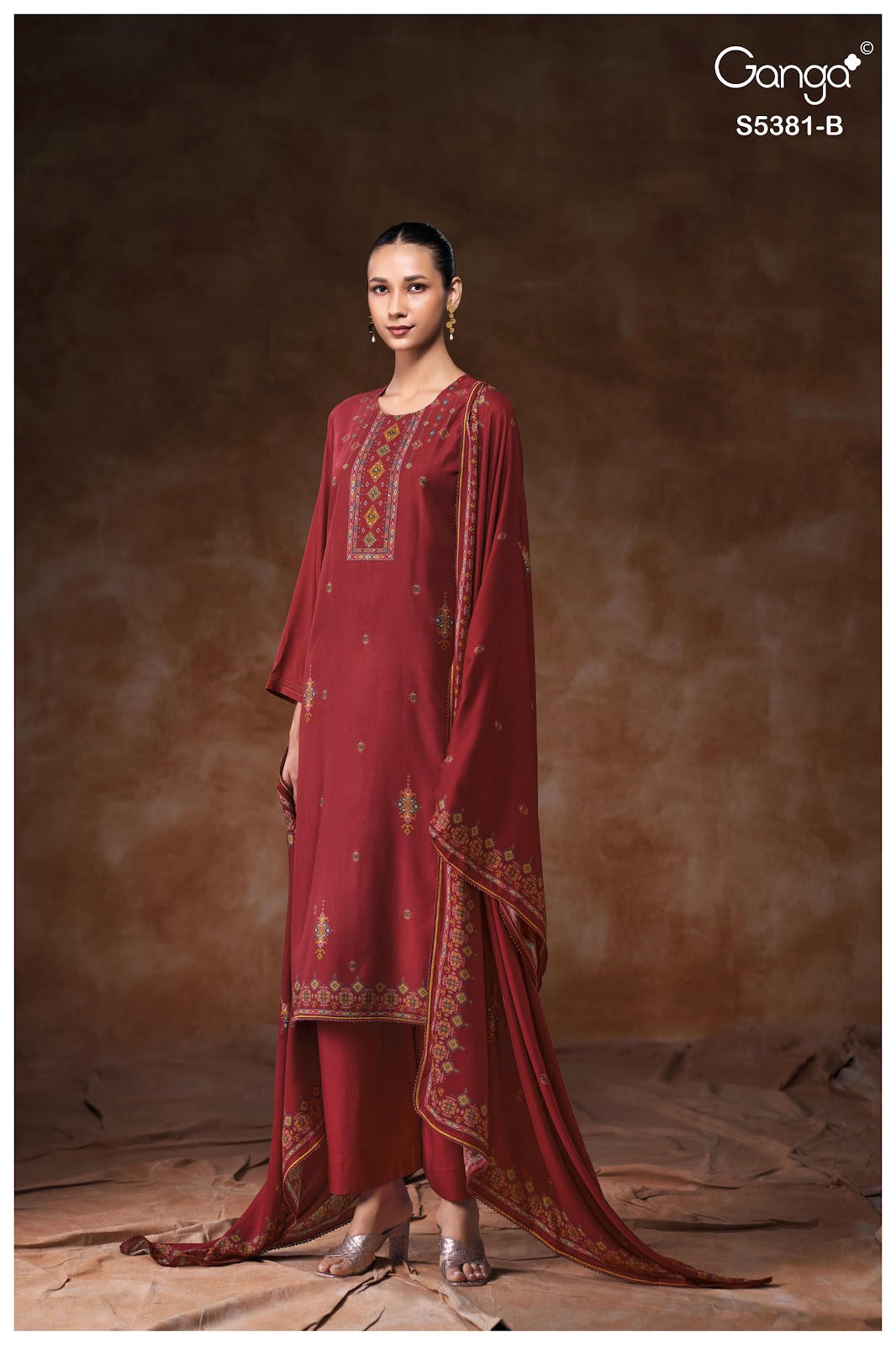 Kivara S5381 Ganga Wool Pashmina Suits Wholesale Rate