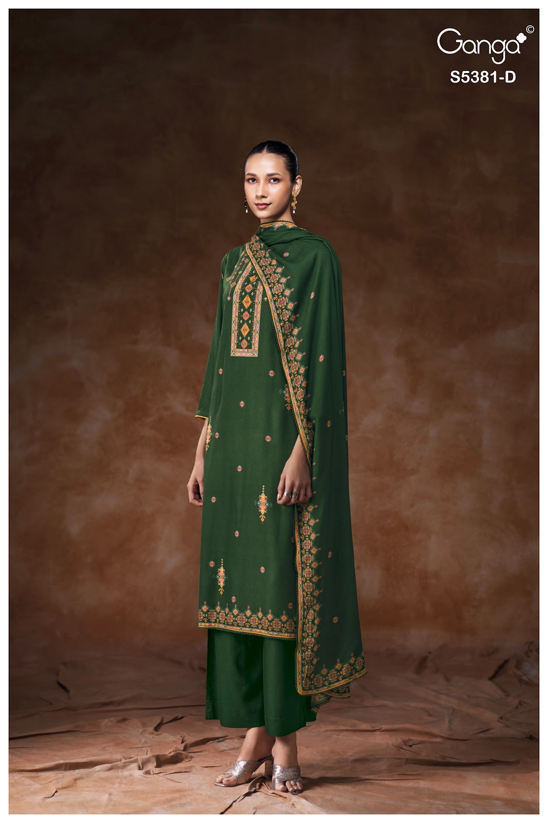 Kivara S5381 Ganga Wool Pashmina Suits Wholesale Rate