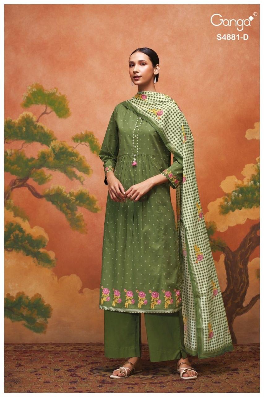 Kivika S4881 Ganga Cotton Pant Style Suits Wholesale Price