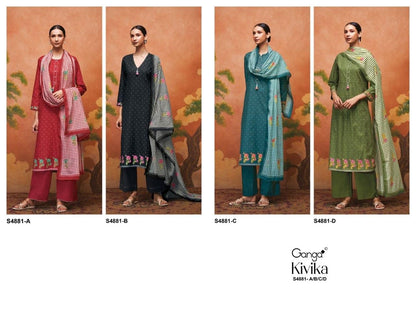 Kivika S4881 Ganga Cotton Pant Style Suits Wholesale Price
