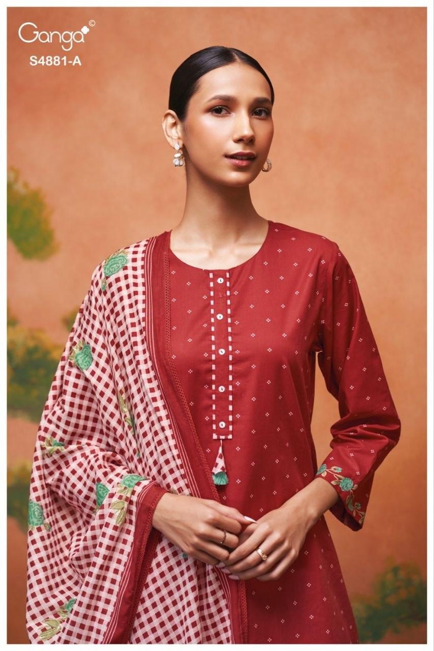 Kivika S4881 Ganga Cotton Pant Style Suits Wholesale Price