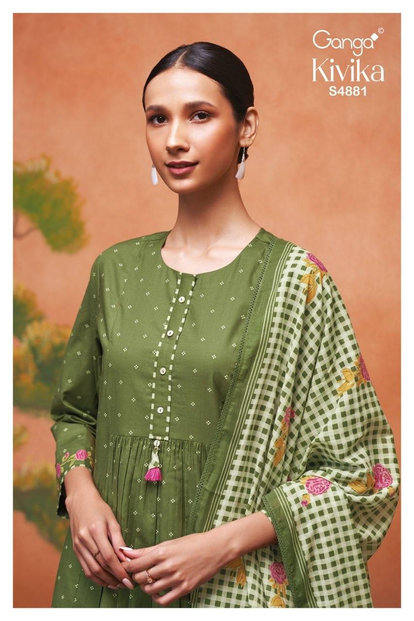 Kivika S4881 Ganga Cotton Pant Style Suits Wholesale Price