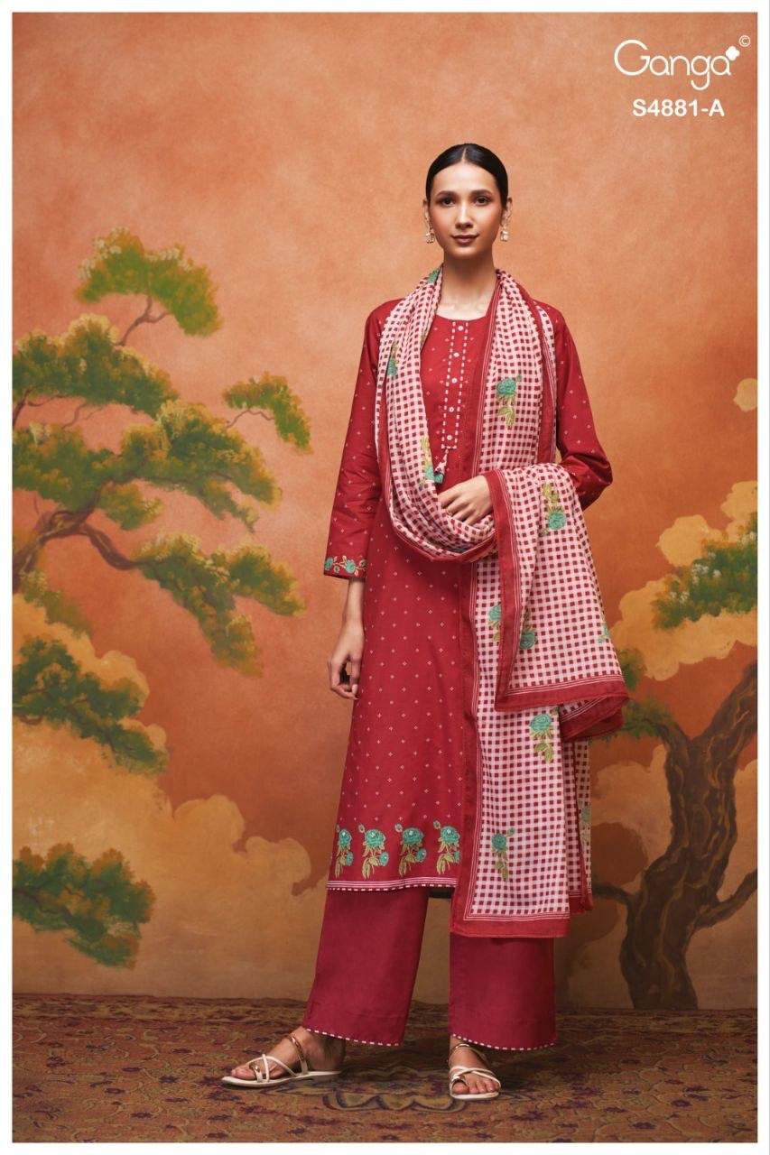 Kivika S4881 Ganga Cotton Pant Style Suits Wholesale Price