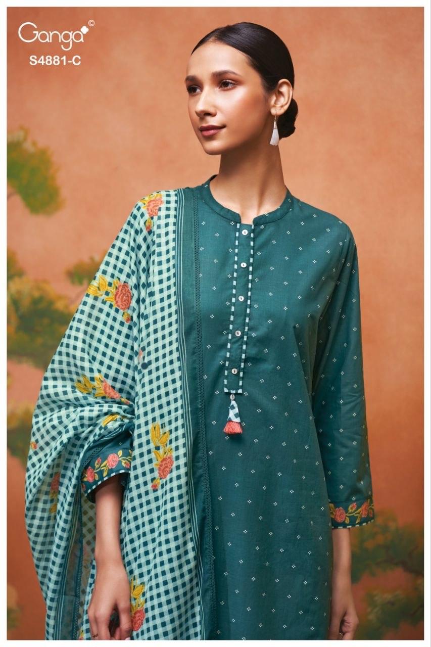 Kivika S4881 Ganga Cotton Pant Style Suits Wholesale Price