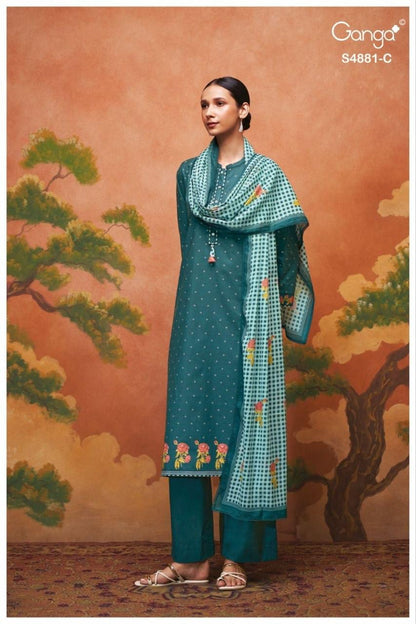 Kivika S4881 Ganga Cotton Pant Style Suits Wholesale Price