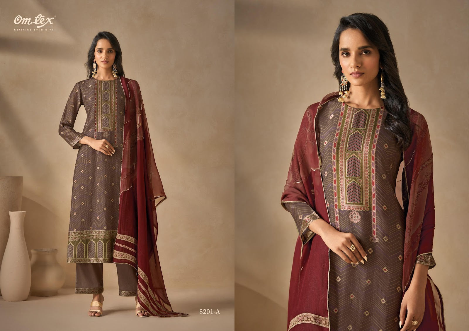Kivira Omtex Silk Jacquard Pant Style Suits Wholesaler India