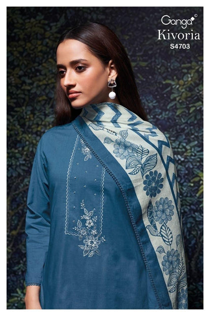 Kivoria 4703 Ganga Cotton Plazzo Style Suits Supplier