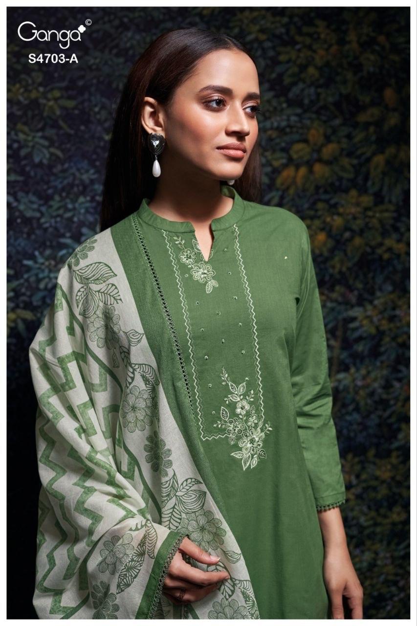 Kivoria 4703 Ganga Cotton Plazzo Style Suits Supplier