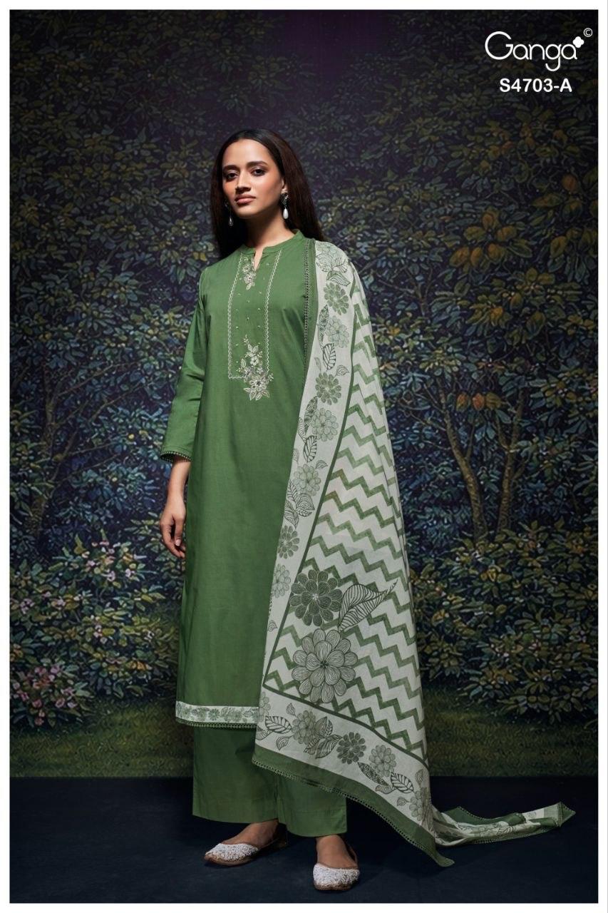 Kivoria 4703 Ganga Cotton Plazzo Style Suits Supplier