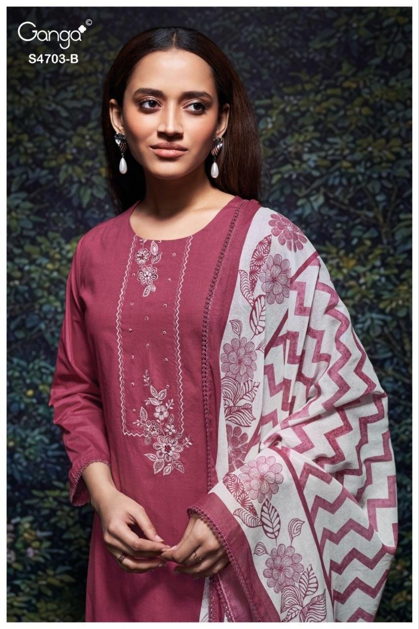 Kivoria 4703 Ganga Cotton Plazzo Style Suits Supplier