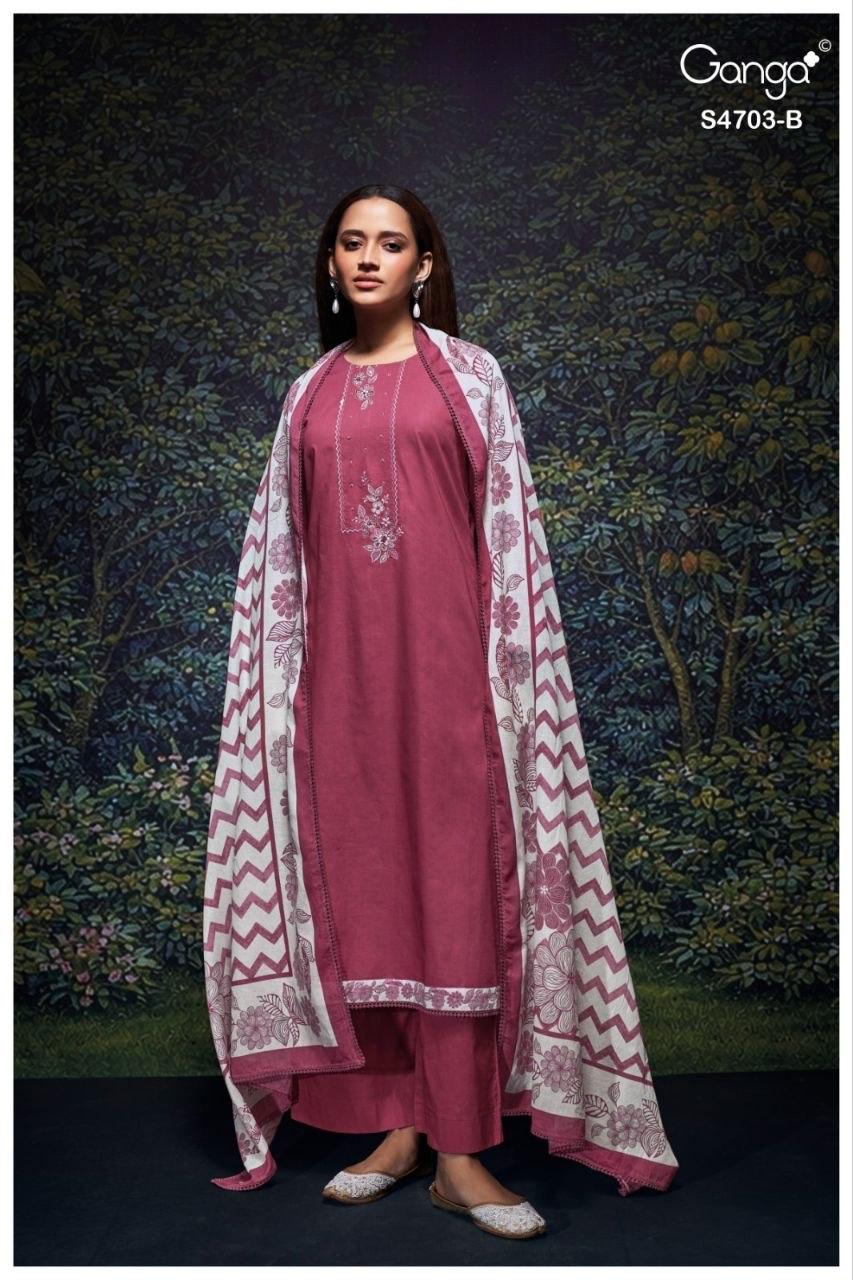 Kivoria 4703 Ganga Cotton Plazzo Style Suits Supplier