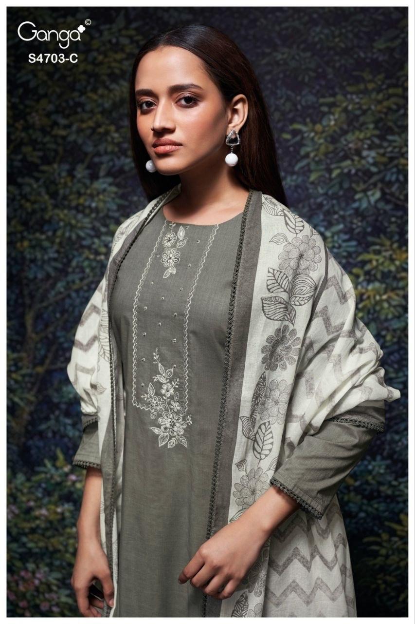 Kivoria 4703 Ganga Cotton Plazzo Style Suits Supplier