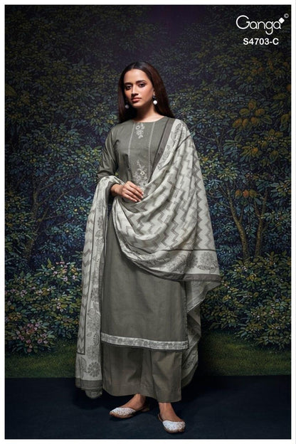 Kivoria 4703 Ganga Cotton Plazzo Style Suits Supplier