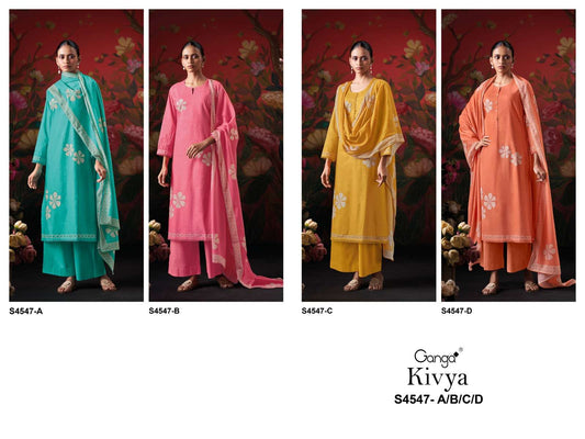 Kivya S4547 Ganga Cotton Plazzo Style Suits Manufacturer Ahmedabad