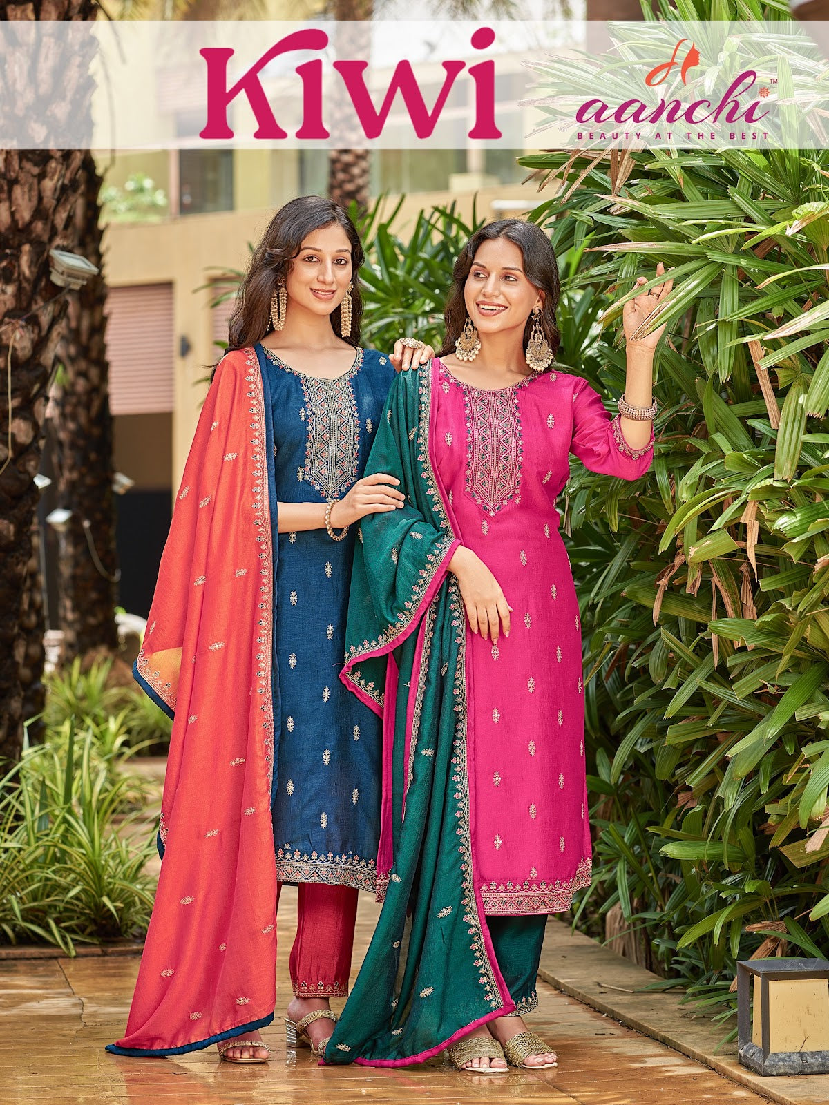 Kiwi Aanchi Vichitra Silk Readymade Pant Style Suits Exporter Ahmedabad