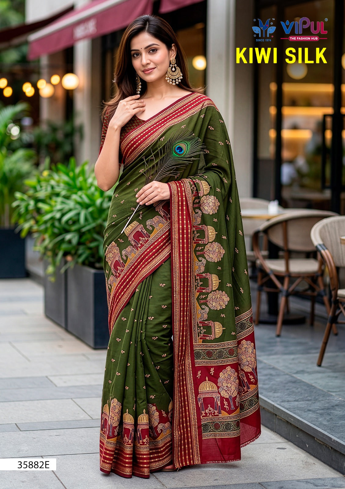 Kiwi Silk Vipul Sarees Wholesaler Gujarat