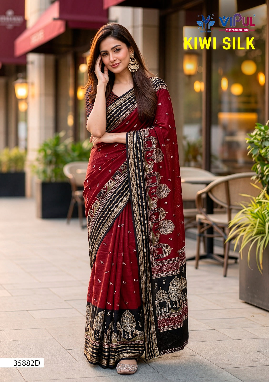Kiwi Silk Vipul Sarees Wholesaler Gujarat