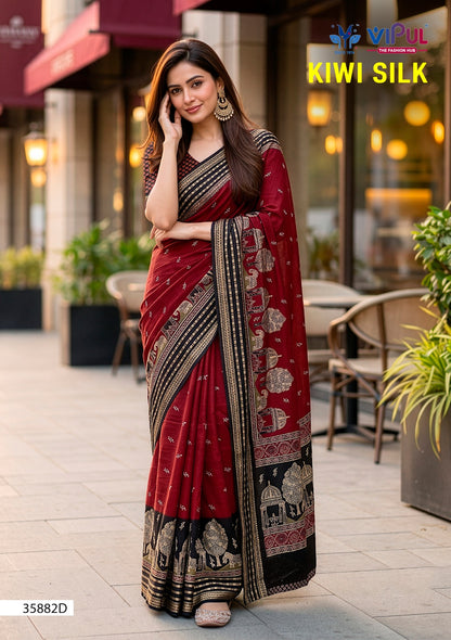 Kiwi Silk Vipul Sarees Wholesaler Gujarat