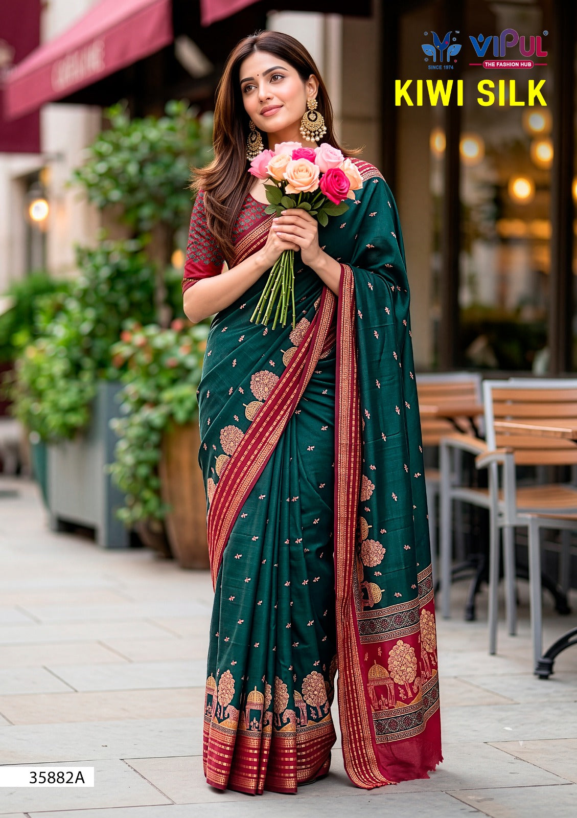 Kiwi Silk Vipul Sarees Wholesaler Gujarat