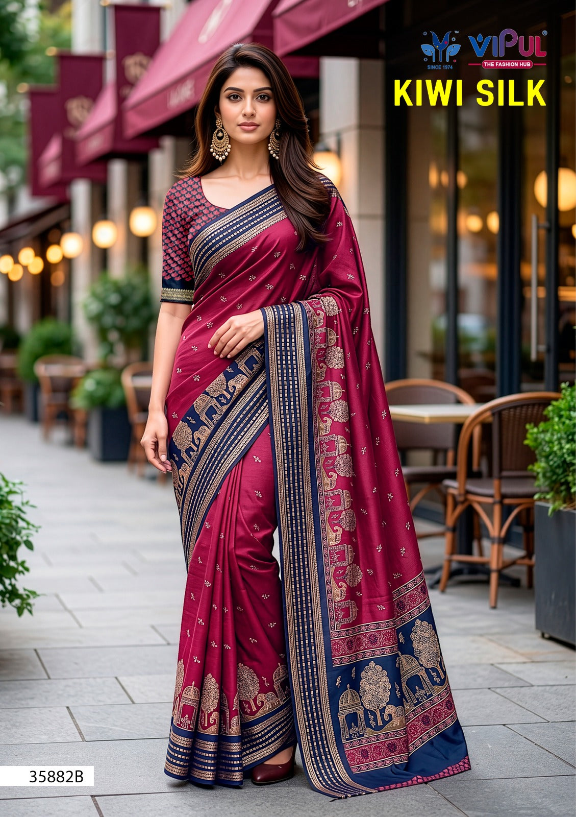 Kiwi Silk Vipul Sarees Wholesaler Gujarat