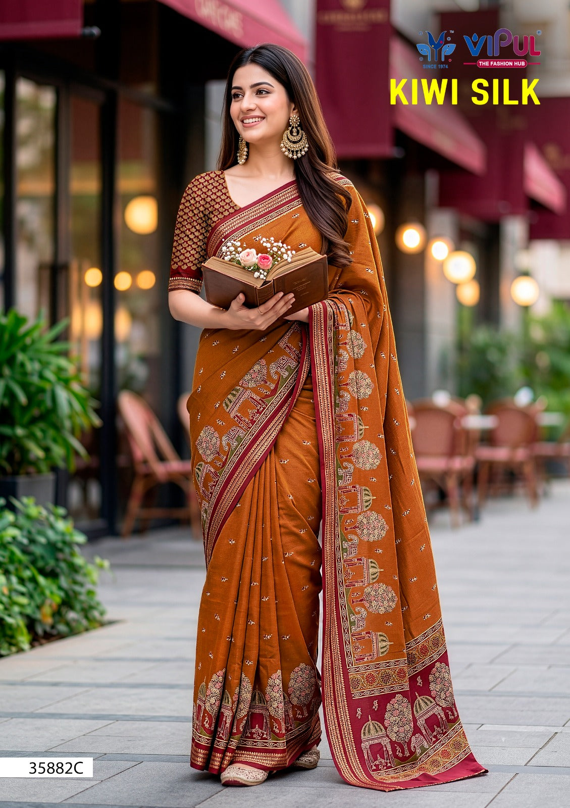 Kiwi Silk Vipul Sarees Wholesaler Gujarat