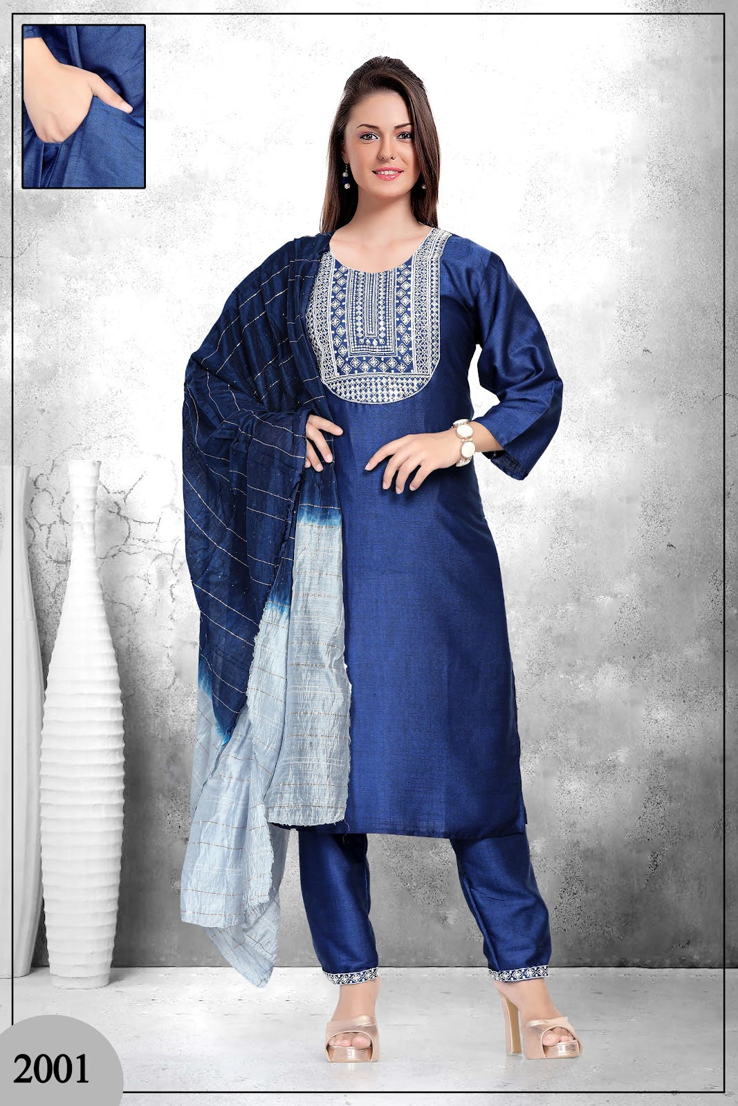 Kiya 4 Prinal Two Tone Readymade Pant Style Suits Supplier India