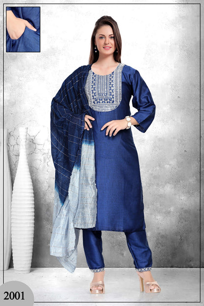 Kiya 4 Prinal Two Tone Readymade Pant Style Suits Supplier India