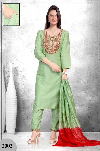 Kiya 4 Prinal Two Tone Readymade Pant Style Suits Supplier India
