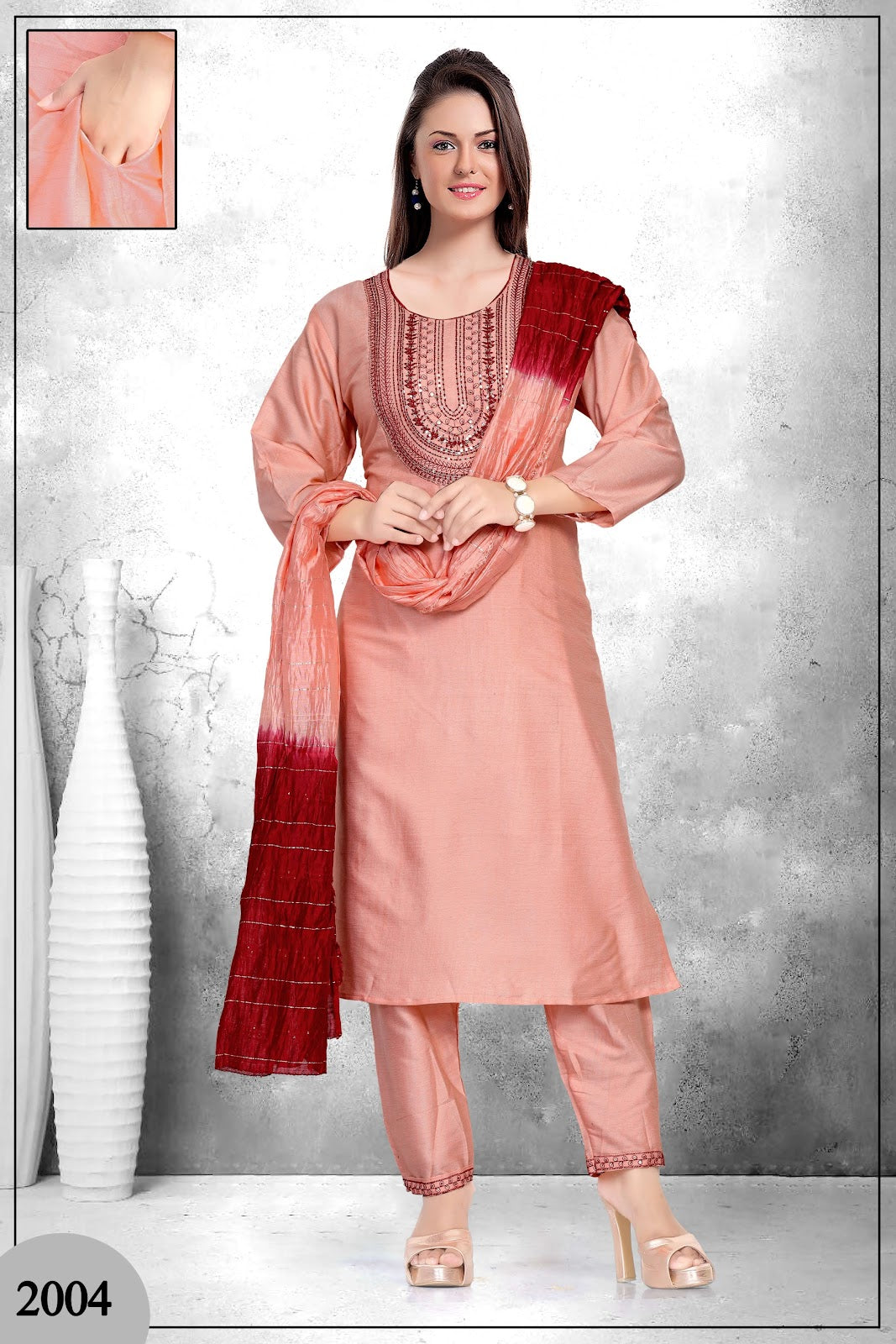 Kiya 4 Prinal Two Tone Readymade Pant Style Suits Supplier India