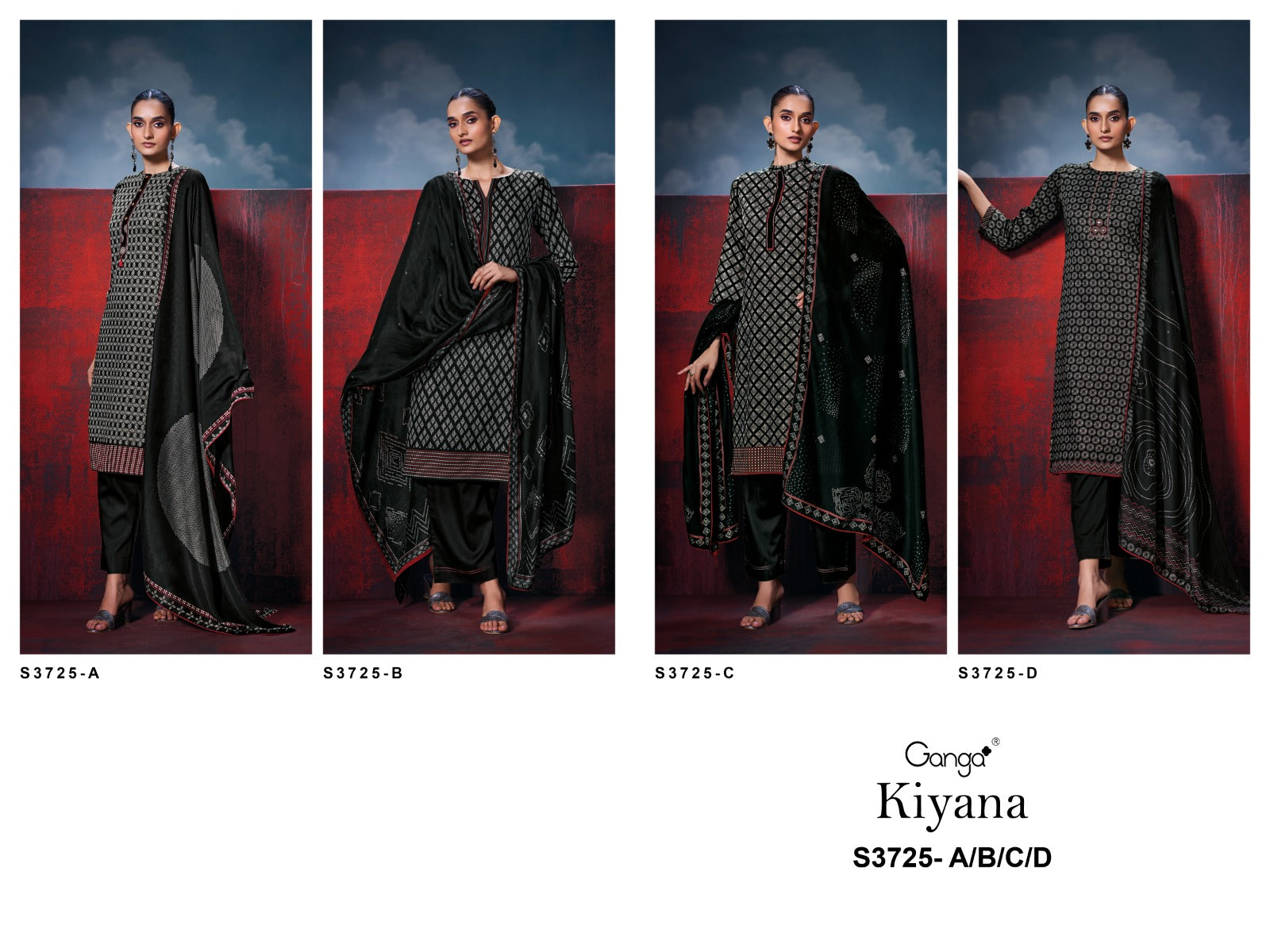 Kiyana 3725 Ganga Premium Cotton Pant Style Suits Wholesaler