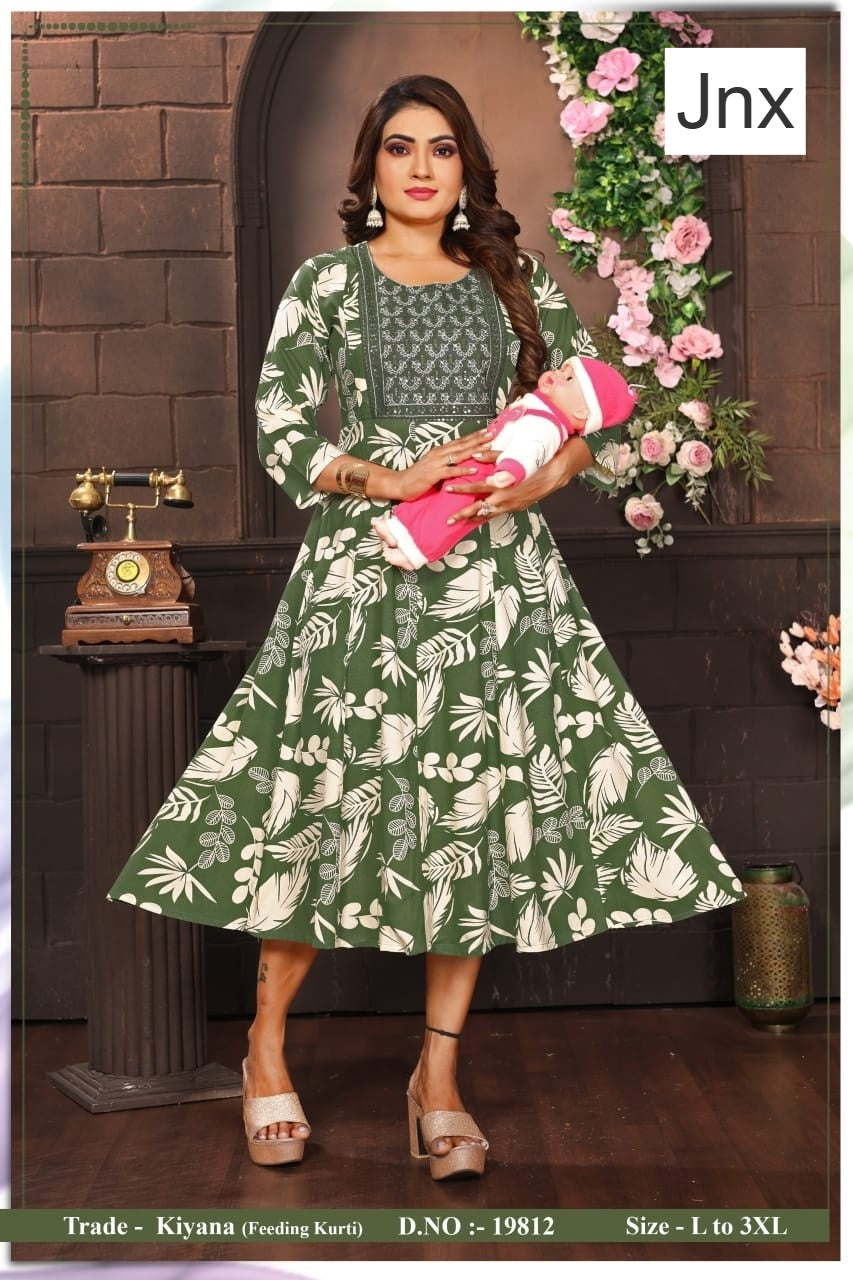 Kiyana Jnx Rayon Feeding Kurtis Supplier India