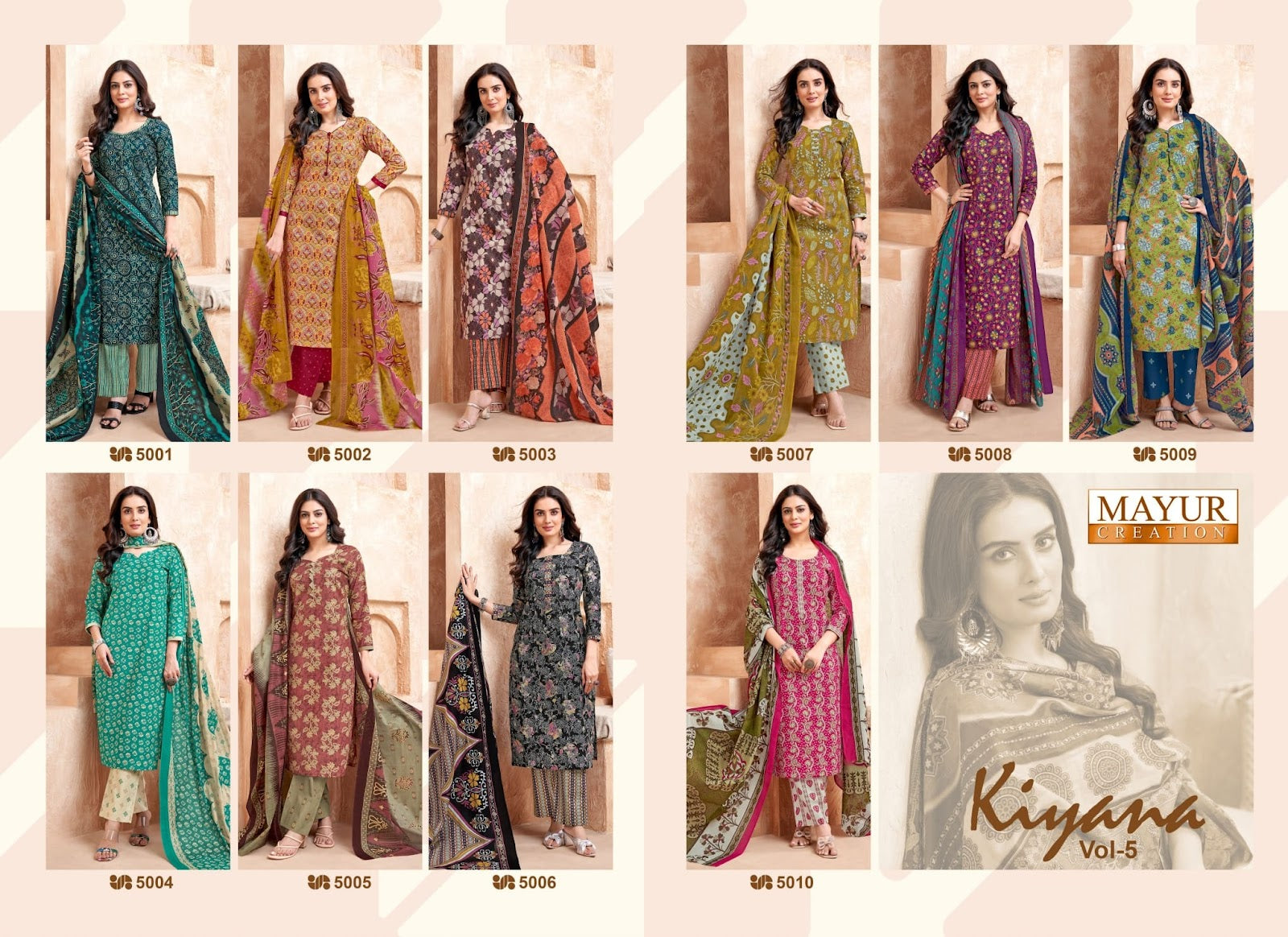Kiyana Vol 5 Mayur Creation Readymade Cotton Pant Suits Manufacturer India