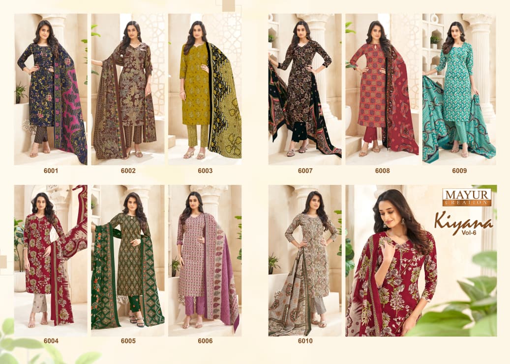 Kiyana Vol 6 Mayur Creation Readymade Cotton Pant Suits Exporter Gujarat