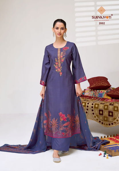 Kiyani Vol 2 Suryajyoti Italian Silk Pant Style Suits Exporter India