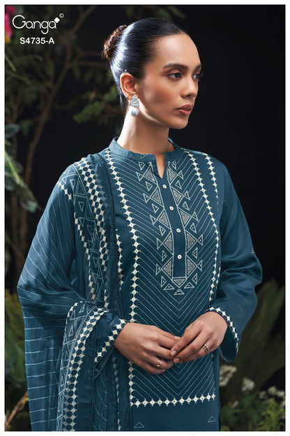 Kiyanshi S4735 Ganga Cotton Satin Pant Style Suits Supplier