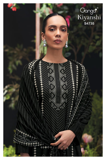 Kiyanshi S4735 Ganga Cotton Satin Pant Style Suits Supplier