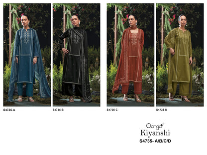 Kiyanshi S4735 Ganga Cotton Satin Pant Style Suits Supplier