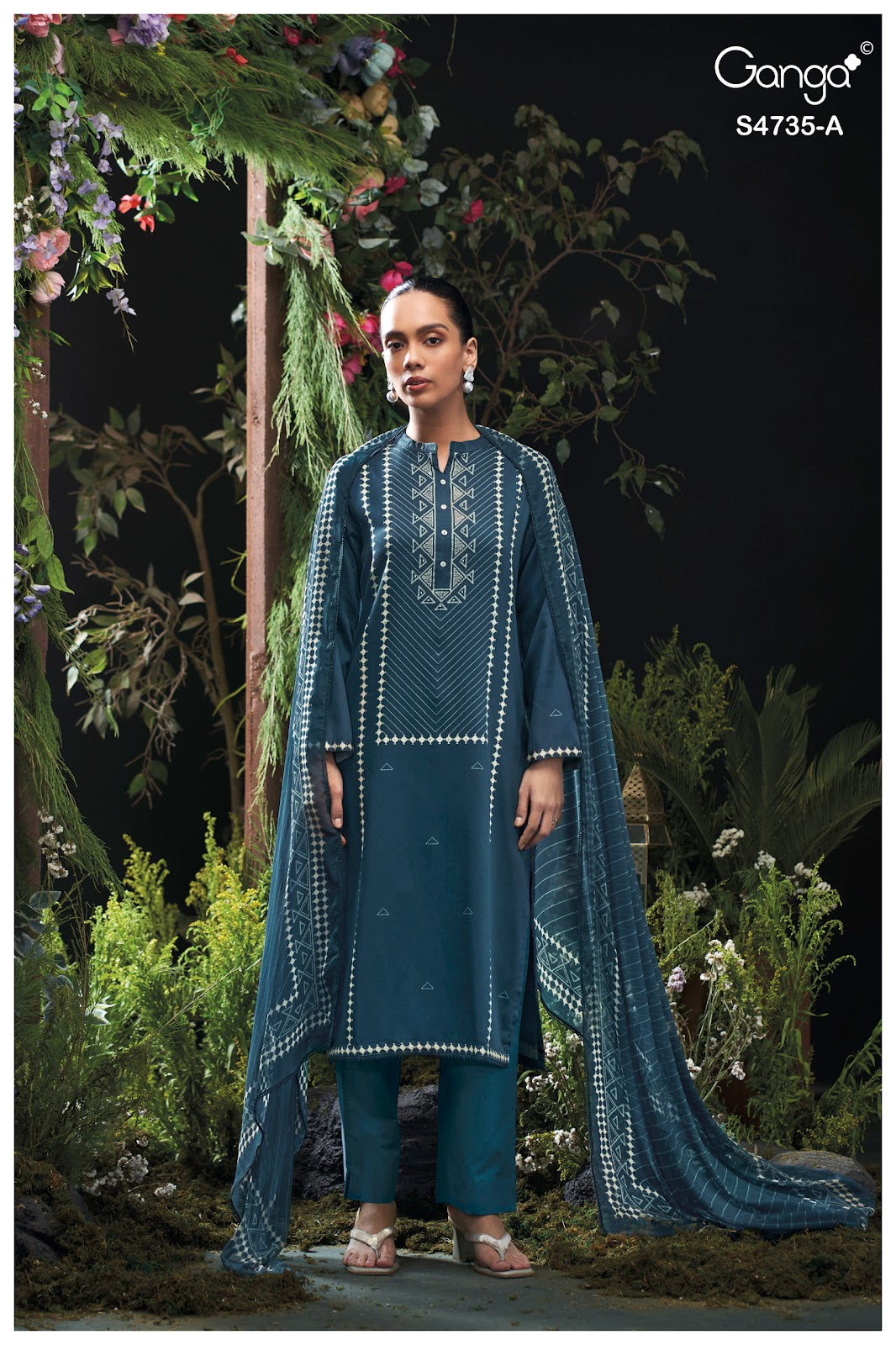 Kiyanshi S4735 Ganga Cotton Satin Pant Style Suits Supplier