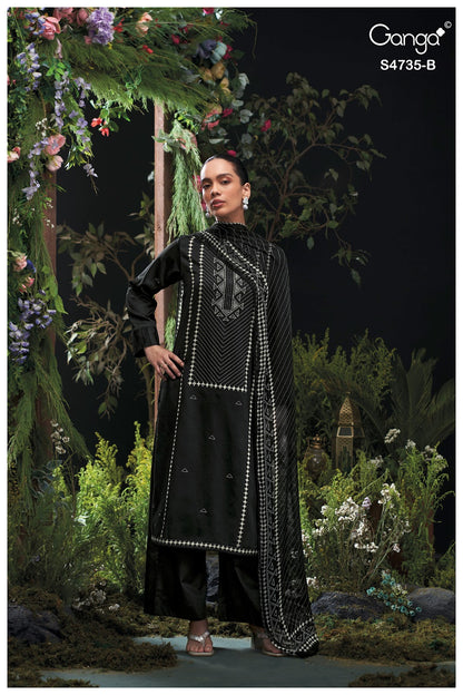 Kiyanshi S4735 Ganga Cotton Satin Pant Style Suits Supplier