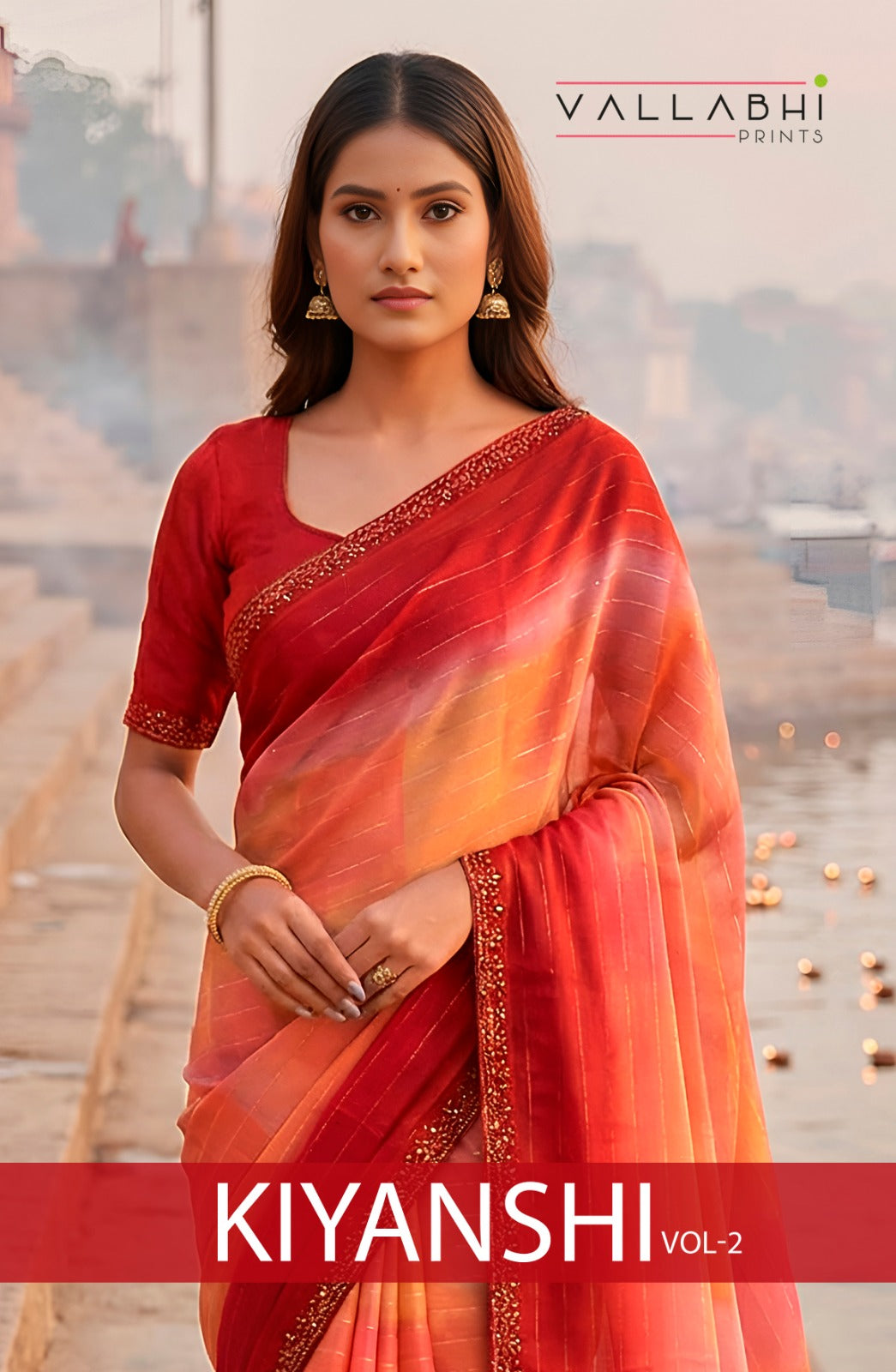 Kiyanshi Vol 2 Vallabhi Prints Satin Sarees Supplier Ahmedabad